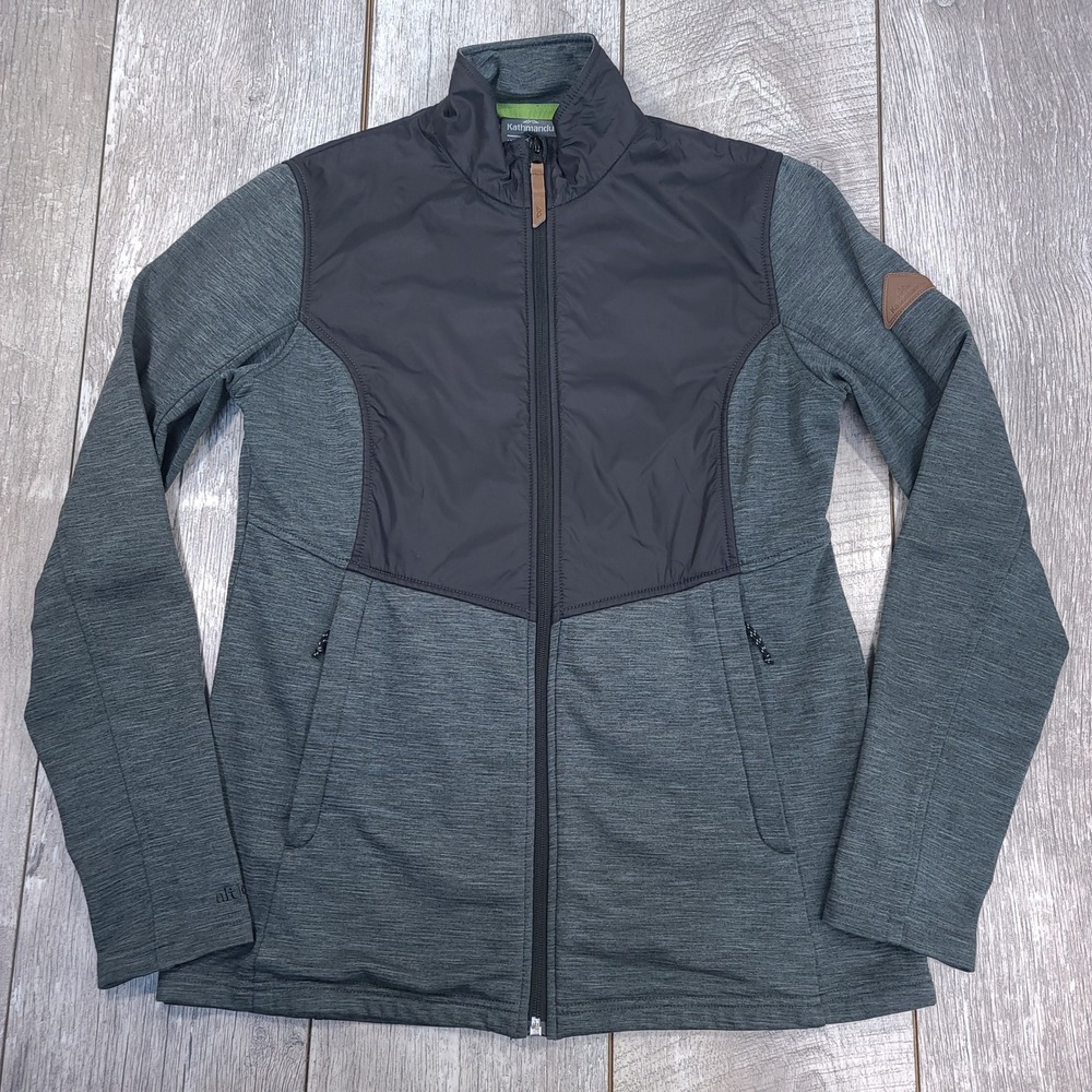 Kathmandu Altica 100 Jacket Women 12 Grey Hybrid Fleece Full Zip Outdoor